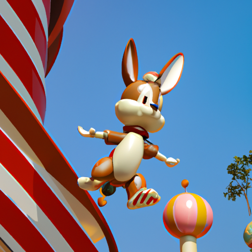 兔子在奔跑，轮廓清晰，迪士尼动画风格，细致的构图